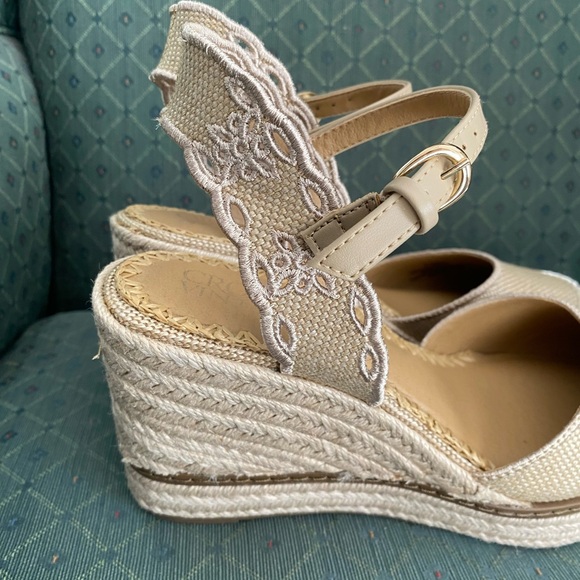 Crown Vintage Beige Narri Wedge Sandal Espadrille - Picture 12 of 16